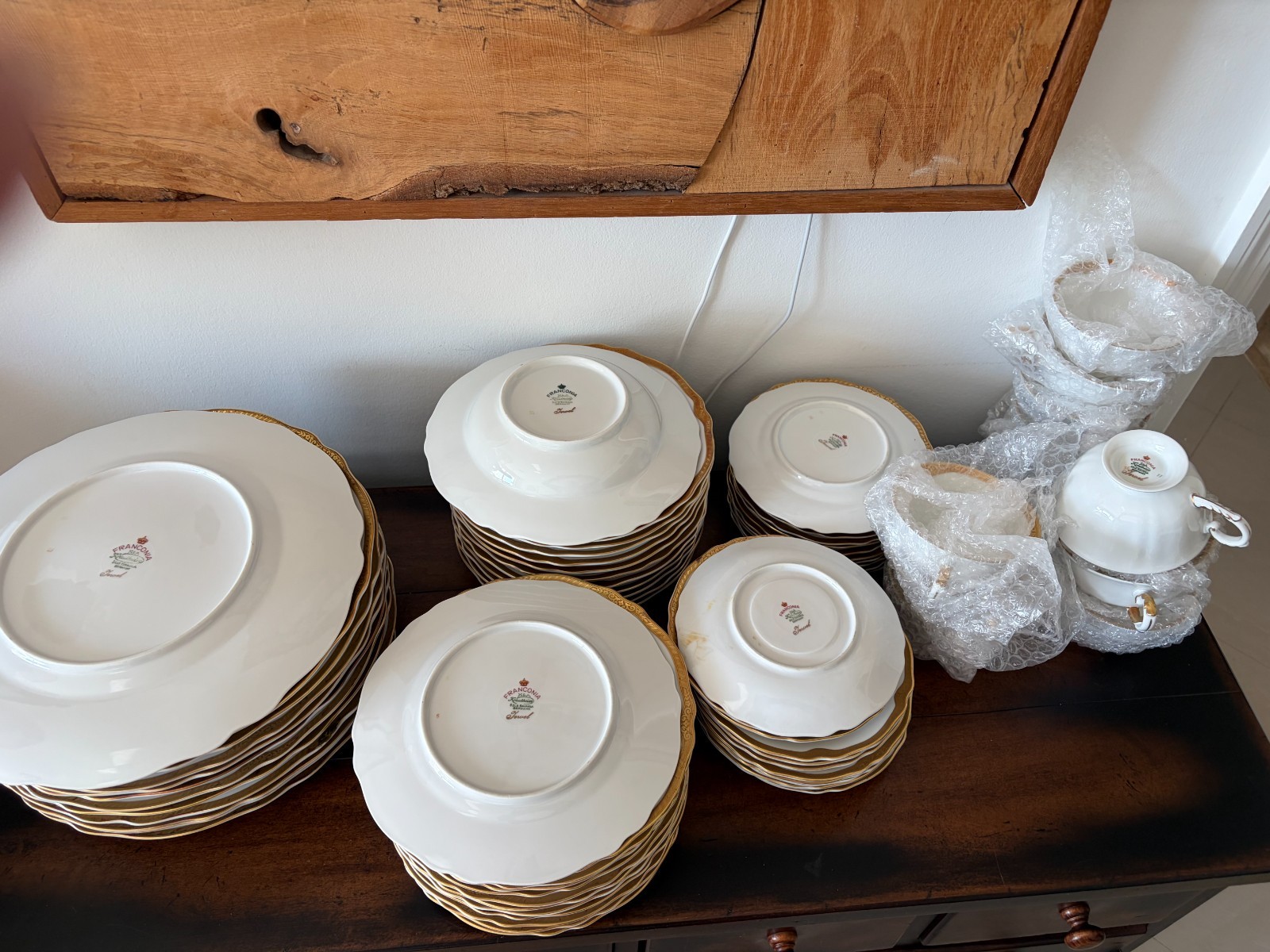 Franconia Krautheim Jewel COMPLETE SET Encrusted Gold Trim Fine China