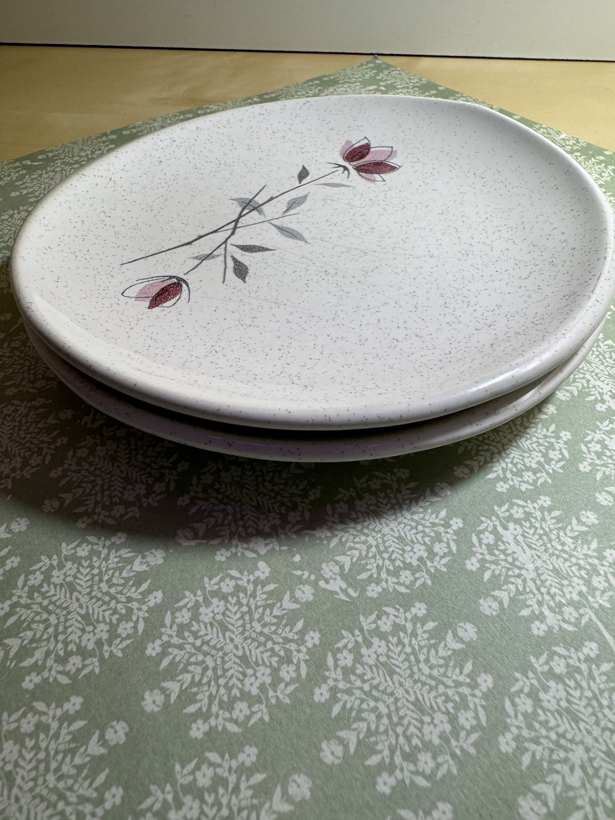 2 Franciscan Duet Rose Bread & Butter Plates USA c.1956-1967 FAST SHIPPING