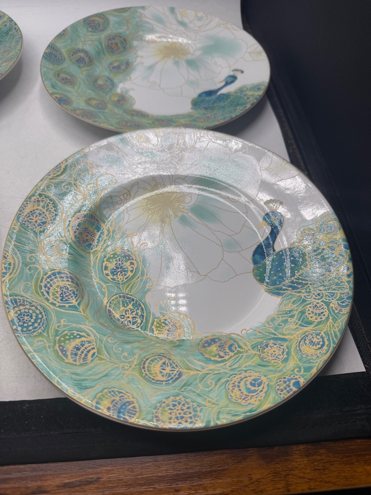 222 Fifth Lakshmi Peacock Floral Salad Plates Set of 4 Multicolor – Read
