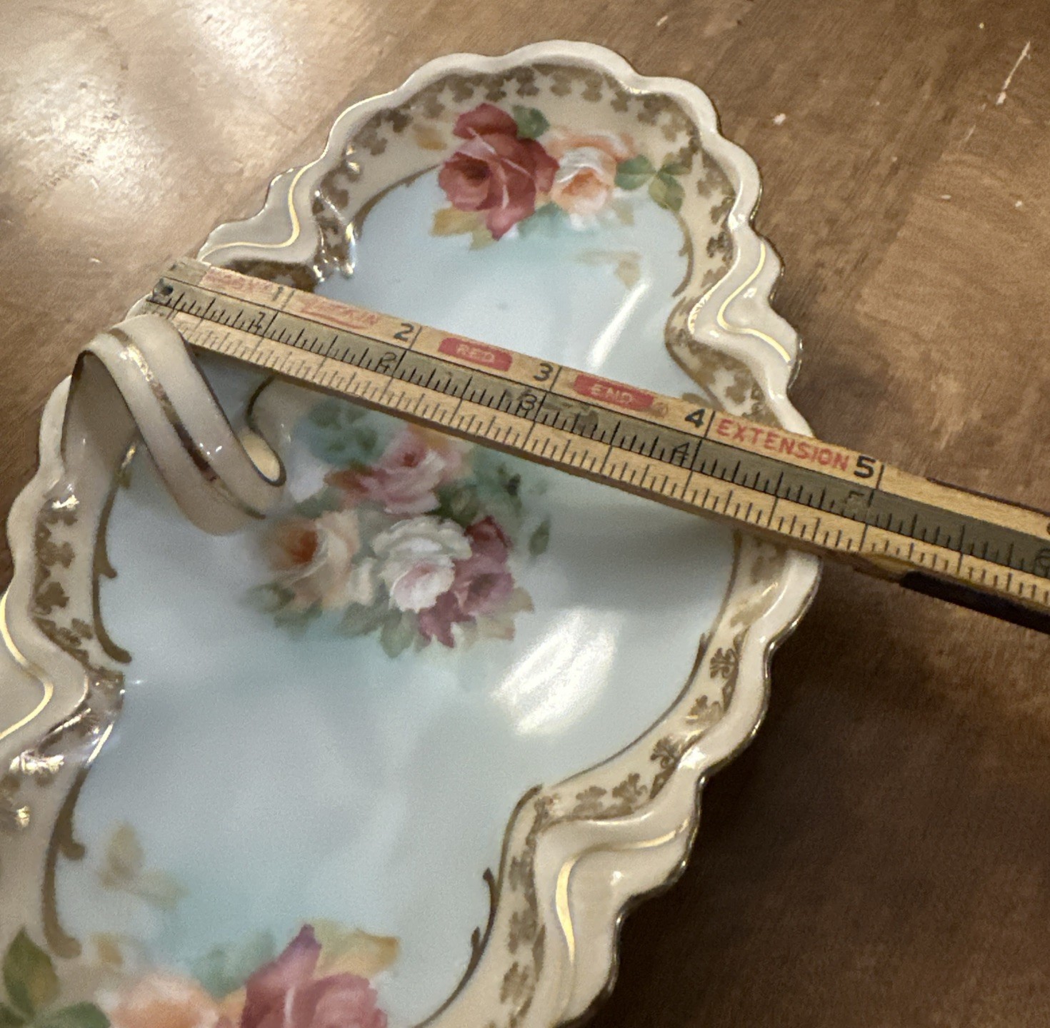 Antique Porcelain Serving Dish RS Prussia 8×5″ Decorative handle