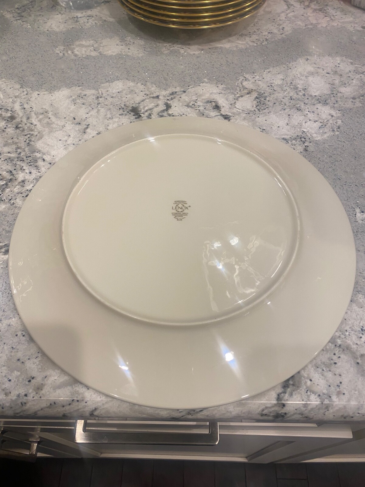 16 pieces of Lenox Eternal Deco 11″ dinner & 8 3/4″ salad – 1st Quality – MINT!!