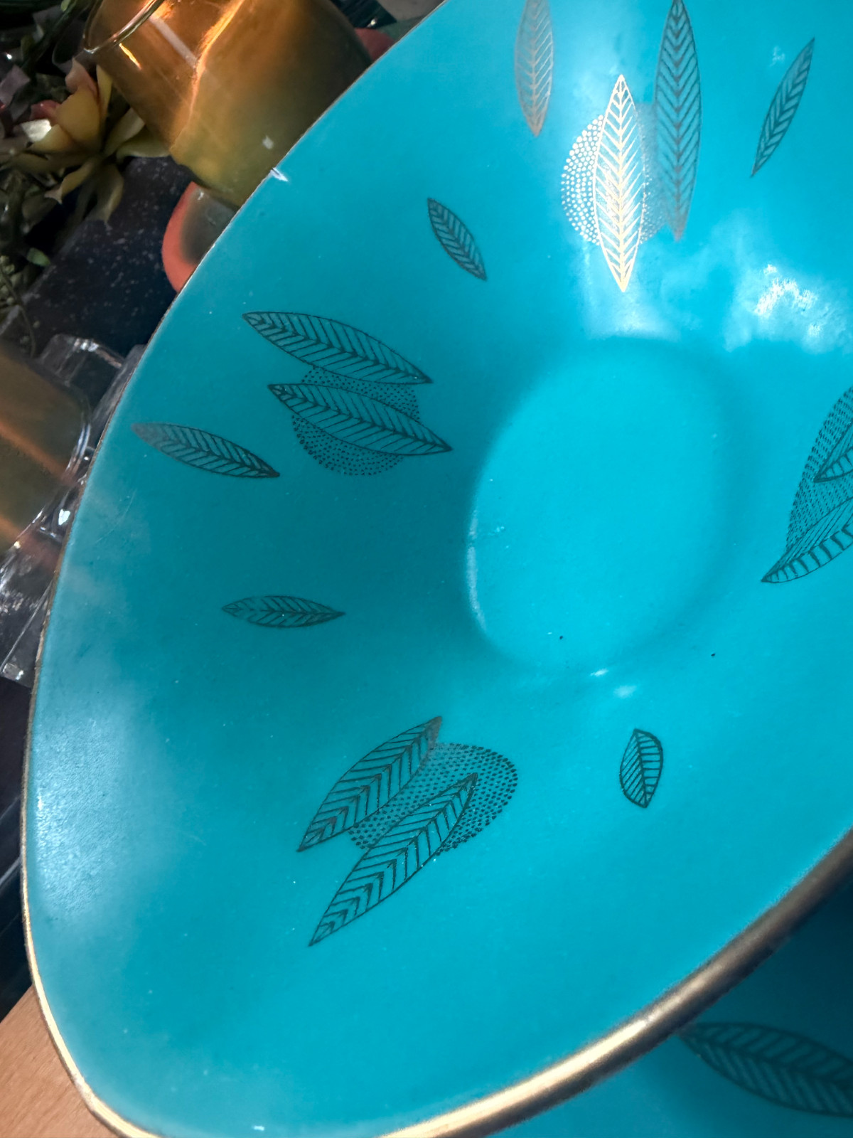 Vintage. MCM, Bareuther Bavaria Home Decor Bowl and Tray, Turquoise, **READ**