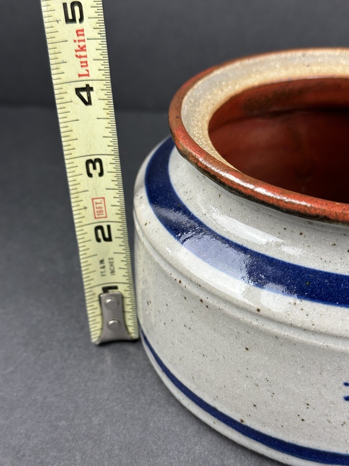 Harvey Salt Glazed Pottery ‘Lowville, NY’ Container/Crock w/Lid 4”