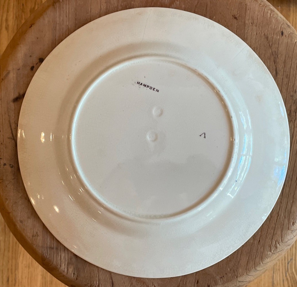 Antique Old Hall Earthenware Hampden Aesthetic Brown Transferware Plate 9”