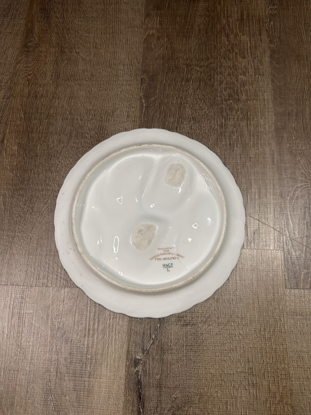 Antique Haviland & Co Porcelain Oyster Plate Limoges, 7.5”, Great Condition