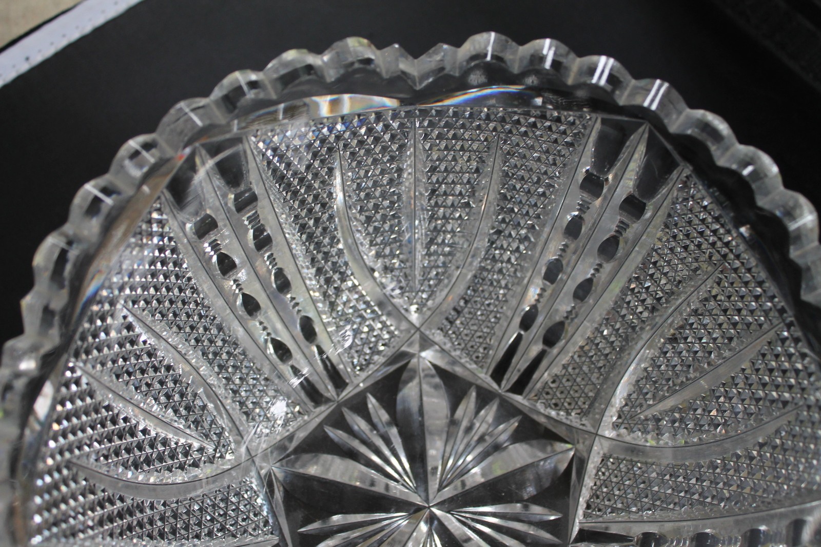 American Brilliant Signed Libbey No. 496 Cut Glass Bowl in “Victor” c. 1905-1910