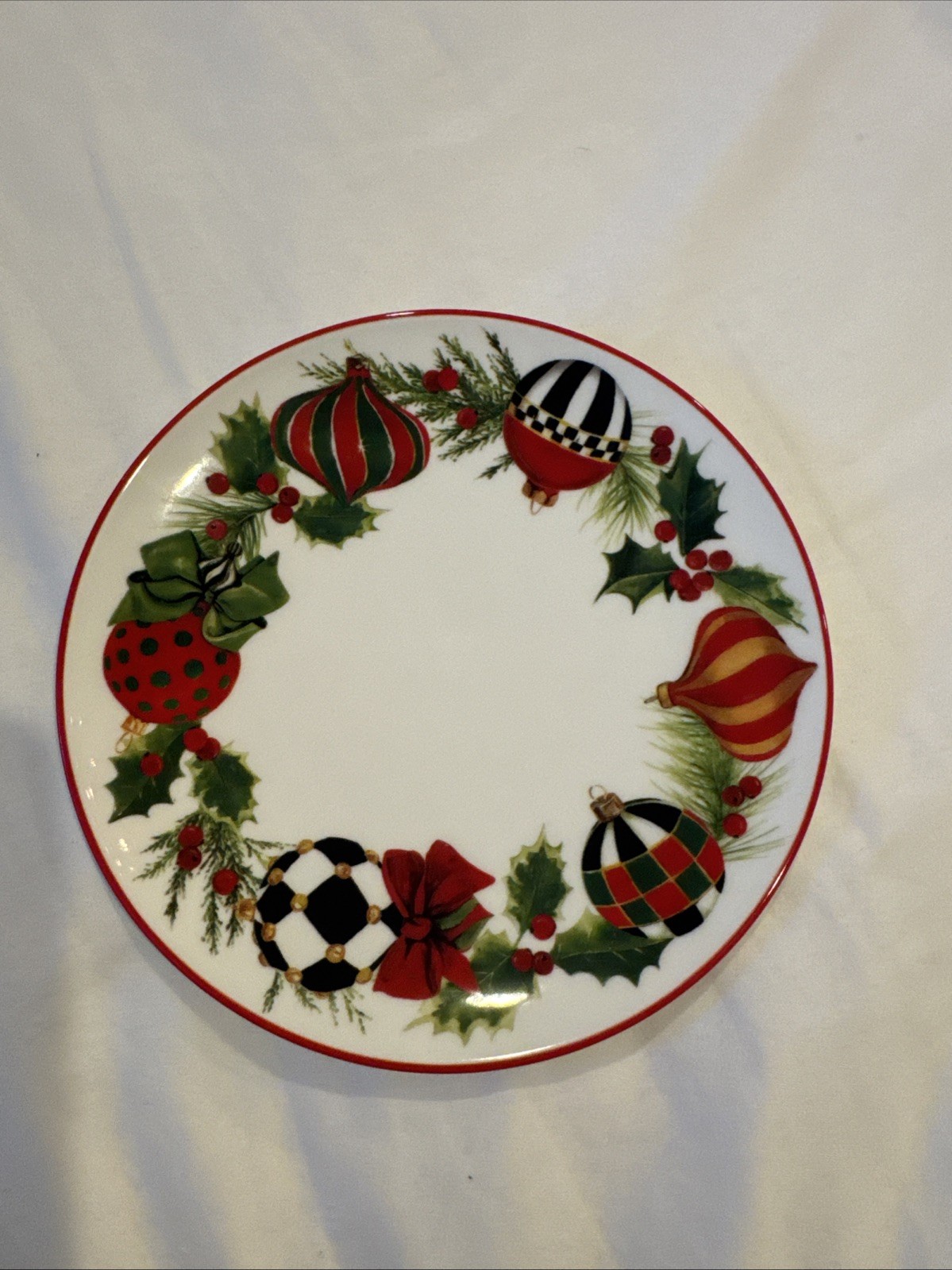 Mackenzie Childs Deck the Halls Salad/Dessert Plate 7.5”