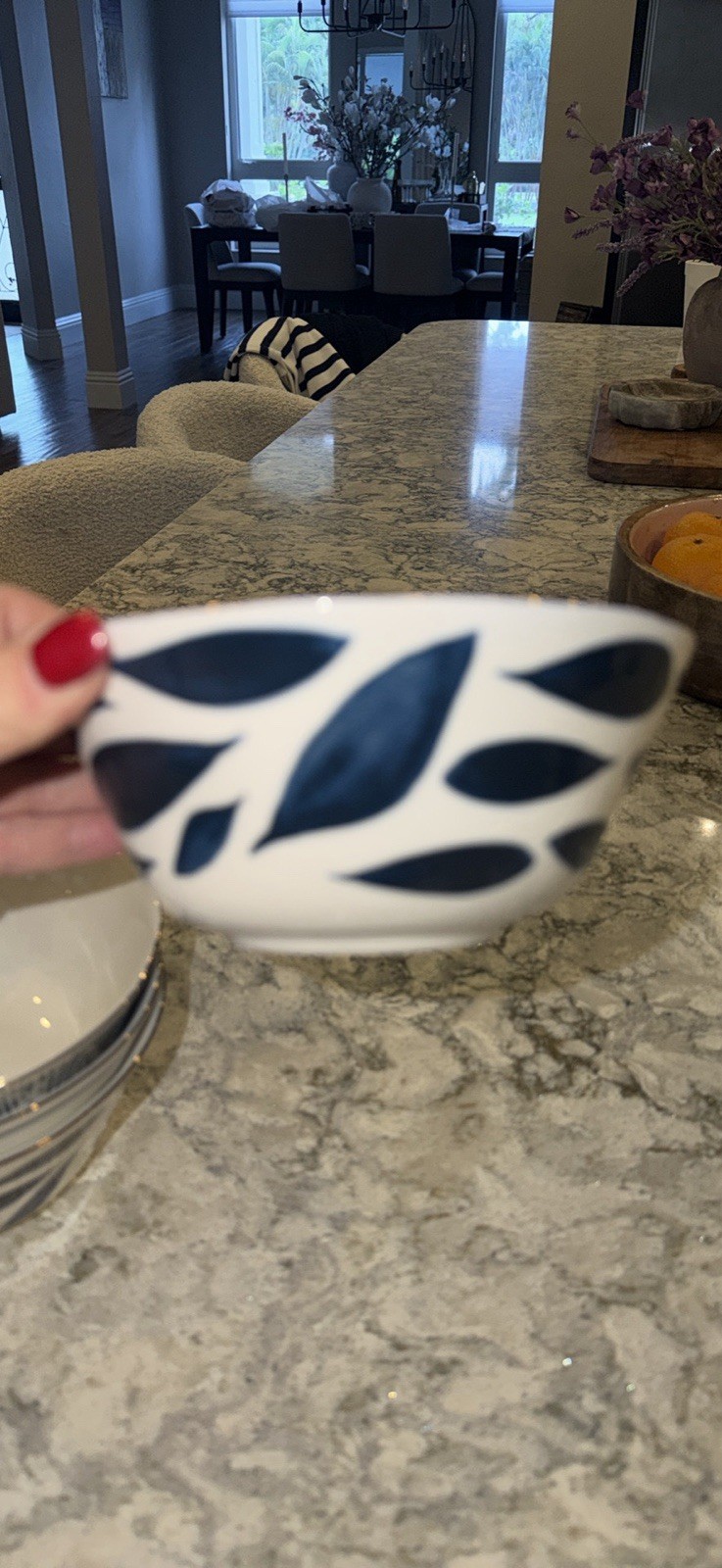 Lenox Blue Bay Bowls Set of 4 Porcelain Soup & Cereal Bowls | Asst Blue Patterns