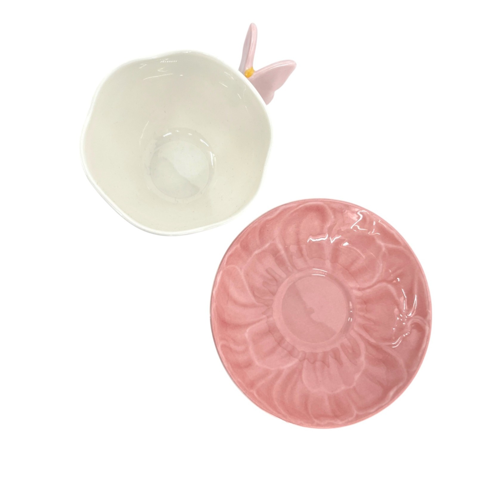 Lenox Butterfly Meadow Pink Butterfly Cup Saucer Set Porcelain Floral Bee Design