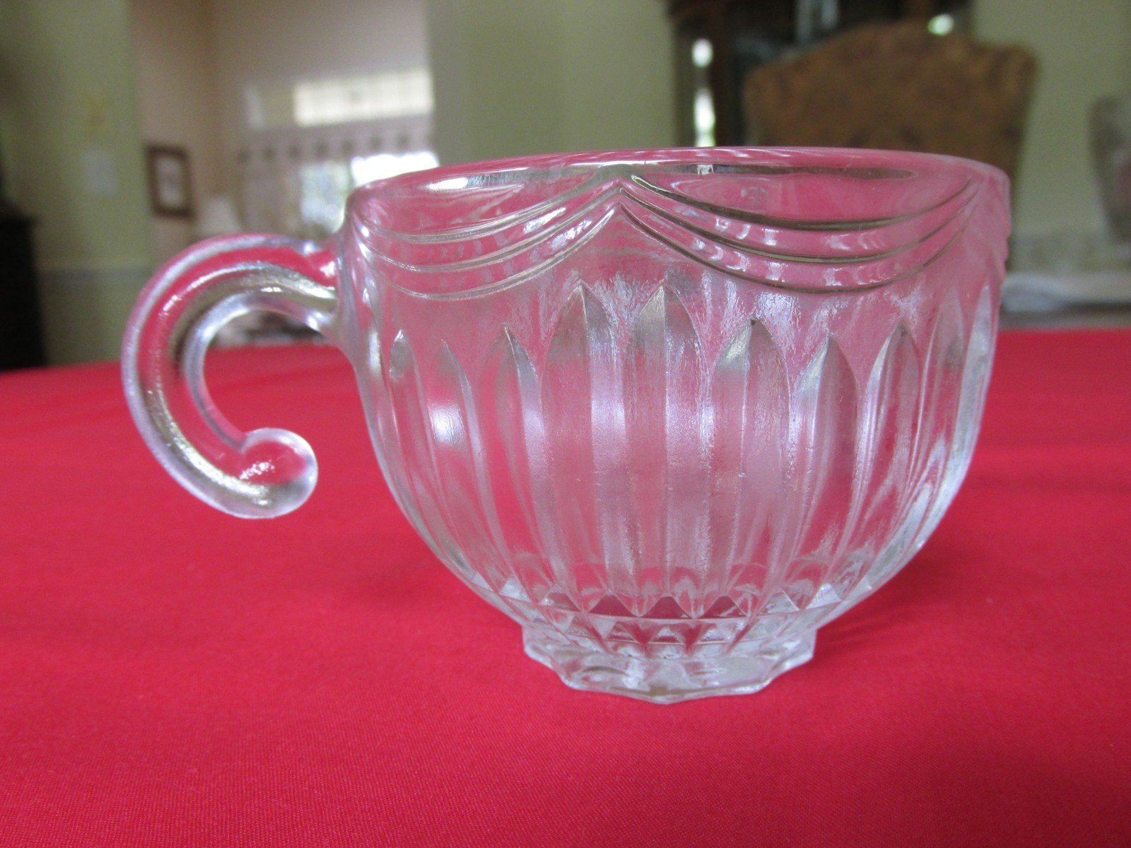14PC Vintage 1940s Indiana Glass ROYAL Vertical & Swag Art Deco Punch Bowl Set