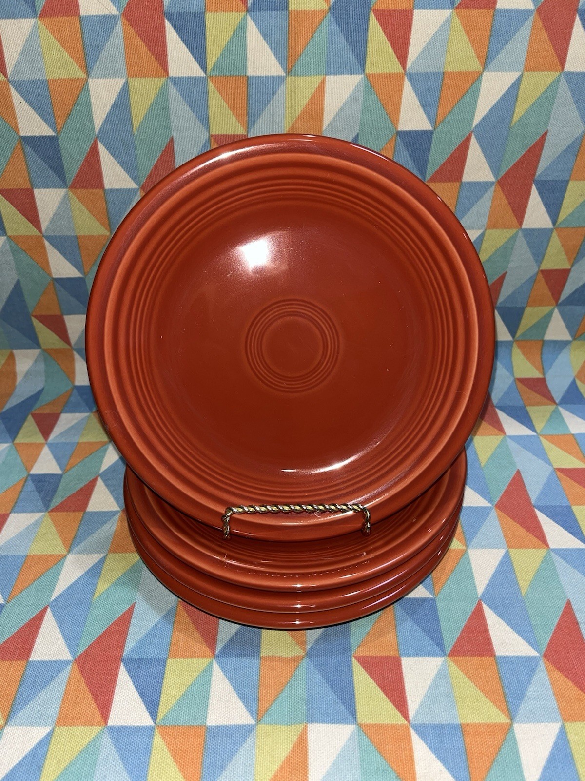 NEW FIESTA set 4 SALAD APPETIZER PLATES Paprika 7.25″ FIESTAWARE FREE SHIP