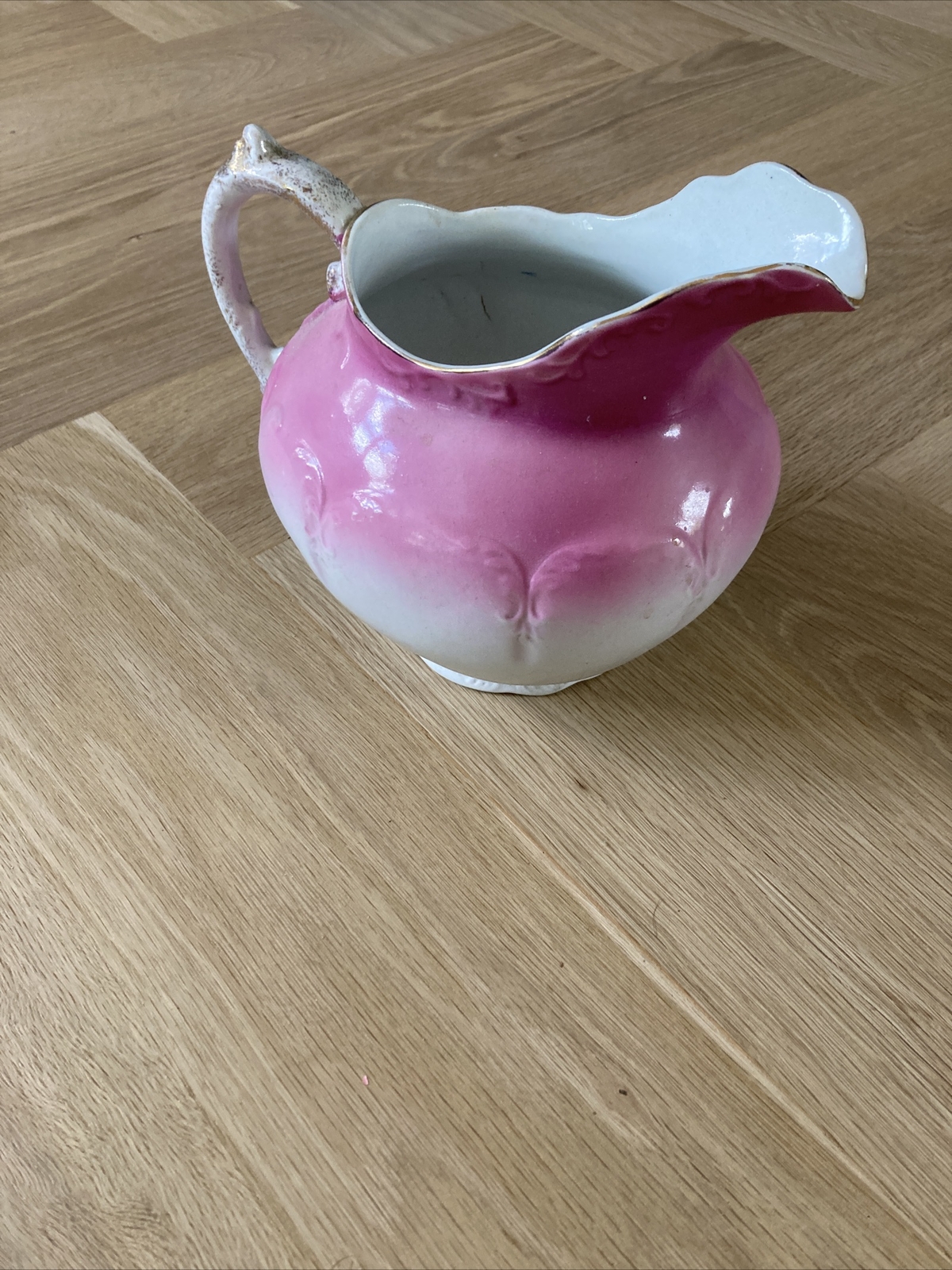 Gorgeous Peacock Rose Antique Pitcher by Warwick China