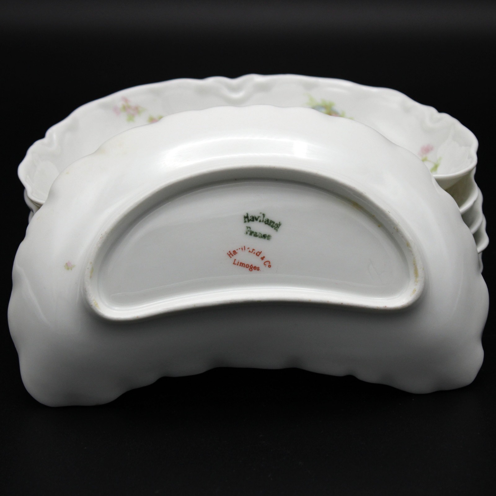 Haviland Limoges Princess Crescent Bone Dishes Set 6pc, Antique Schleiger 57A 6″