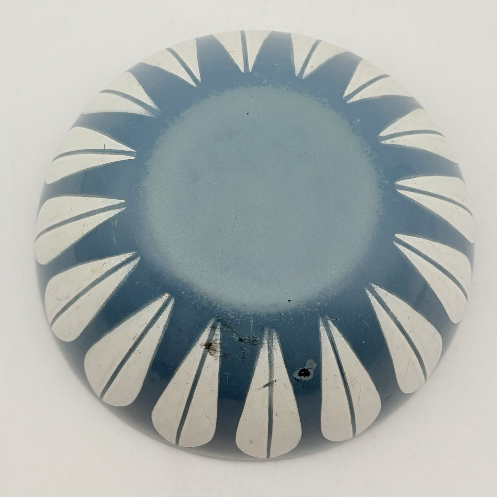 3 Vintage Cathrineholm Teal Blue Lotus Bowls From Norway 5.5 Inches Wide