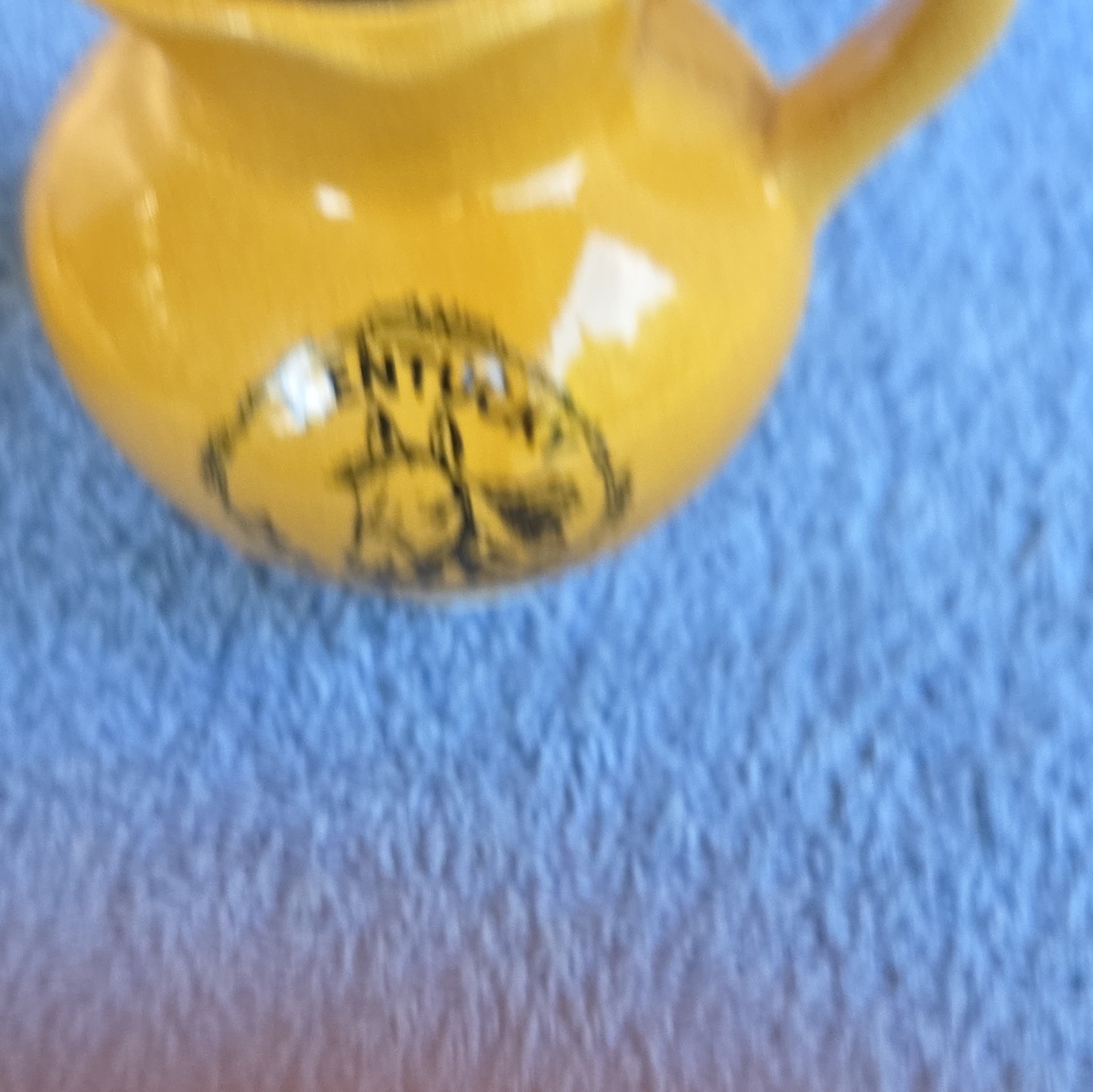 Yellow Ceramic Creamer Pitcher w/ Underplate Saucer, 10 oz Kentucky Glossy
