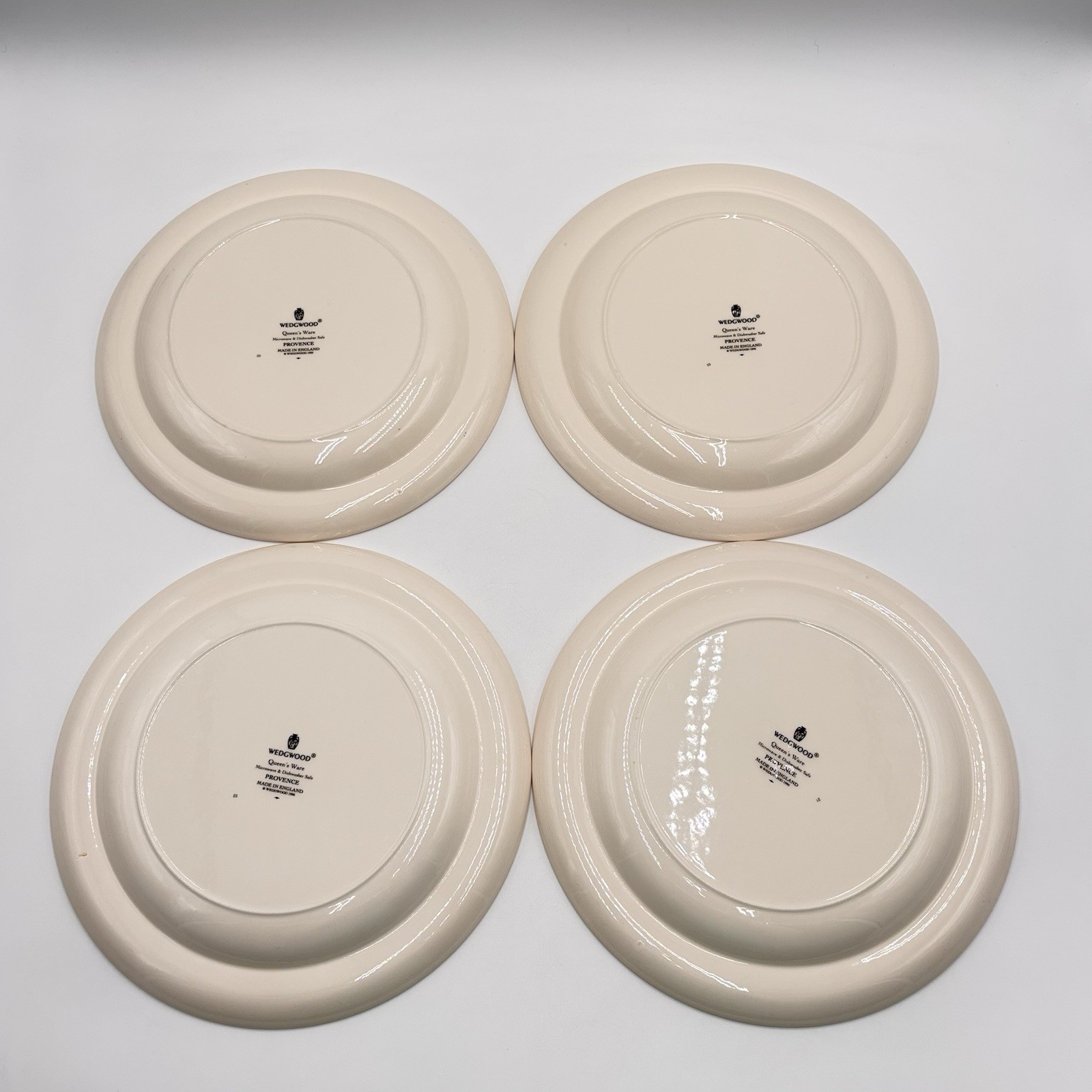 Vtg Wedgwood Provence Queen’s Ware Dinner Plates Set Of 4 Fruits Border England