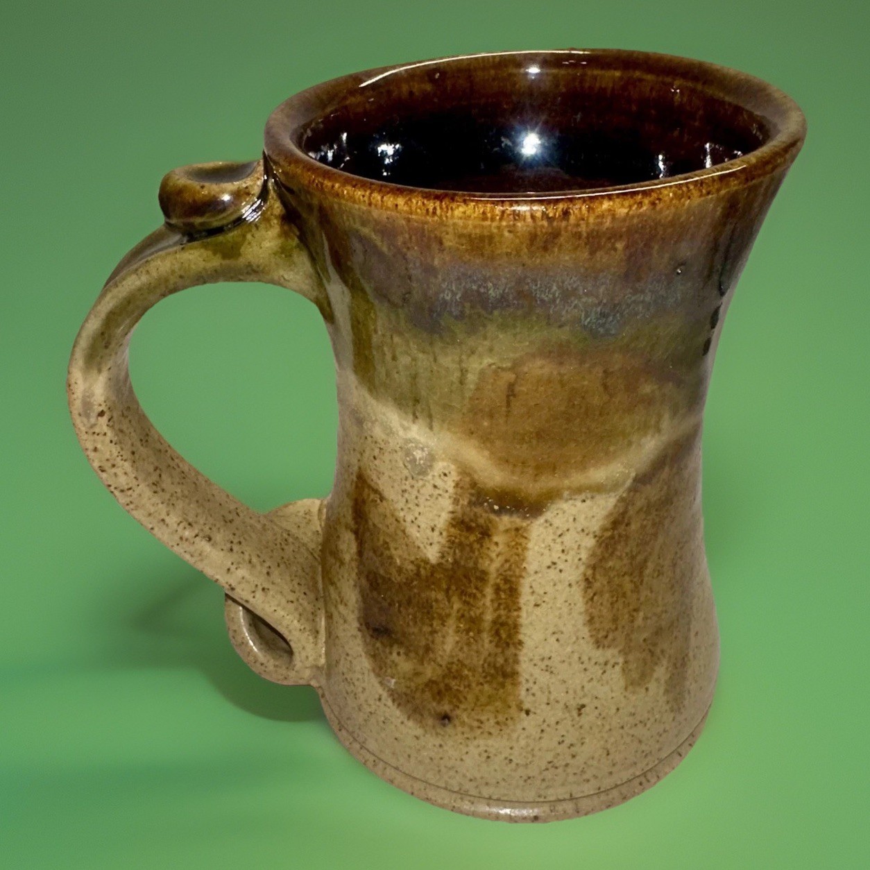 Cory Plott North Carolina Studio Pottery Mug Earth Tone Glazed Stoneware Signed