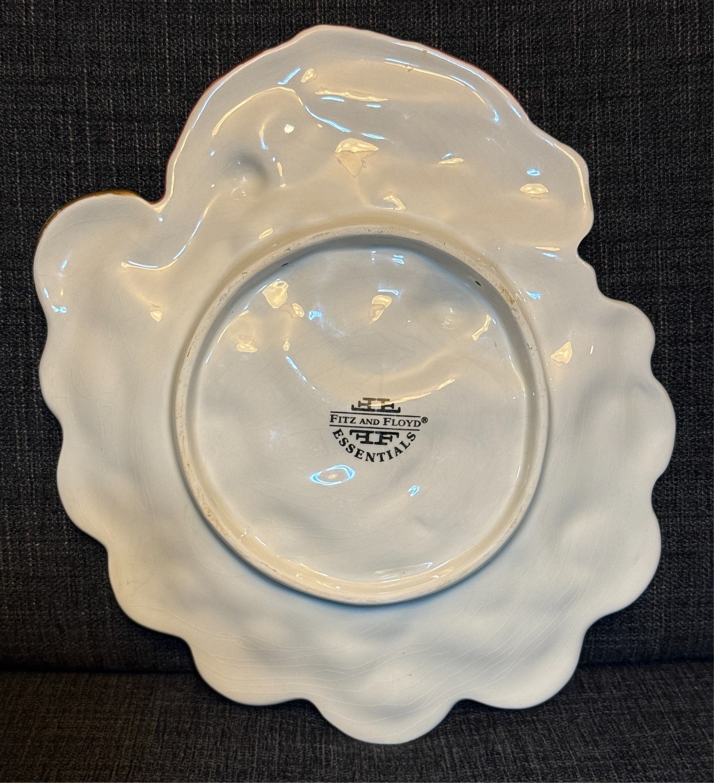 Fitz & Floyd Essentials Santa Claus Ceramic Canape Cookie Plate Christmas Hang