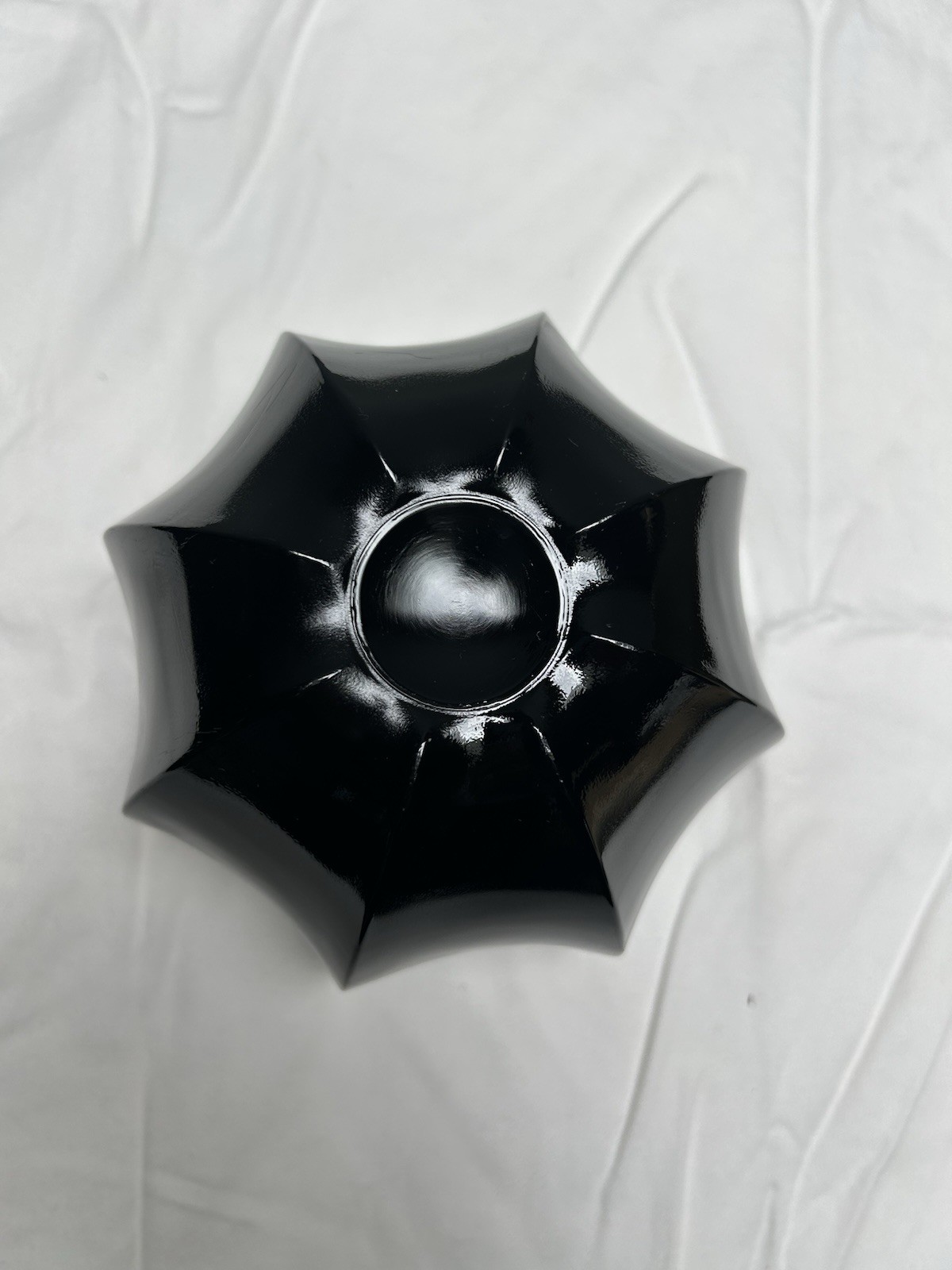 Vintage Black Amethyst Glass Umbrella Bowl