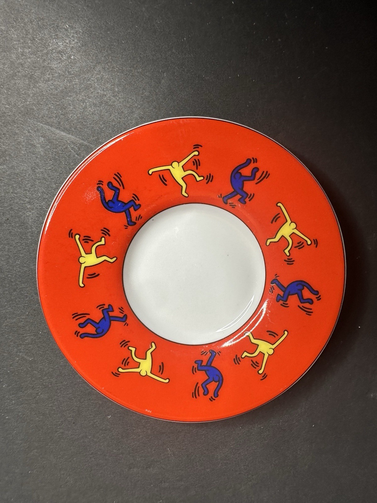 KONITZ Keith Haring Porcelain Expresso Saucer Red 12cm Licensed Reproduction