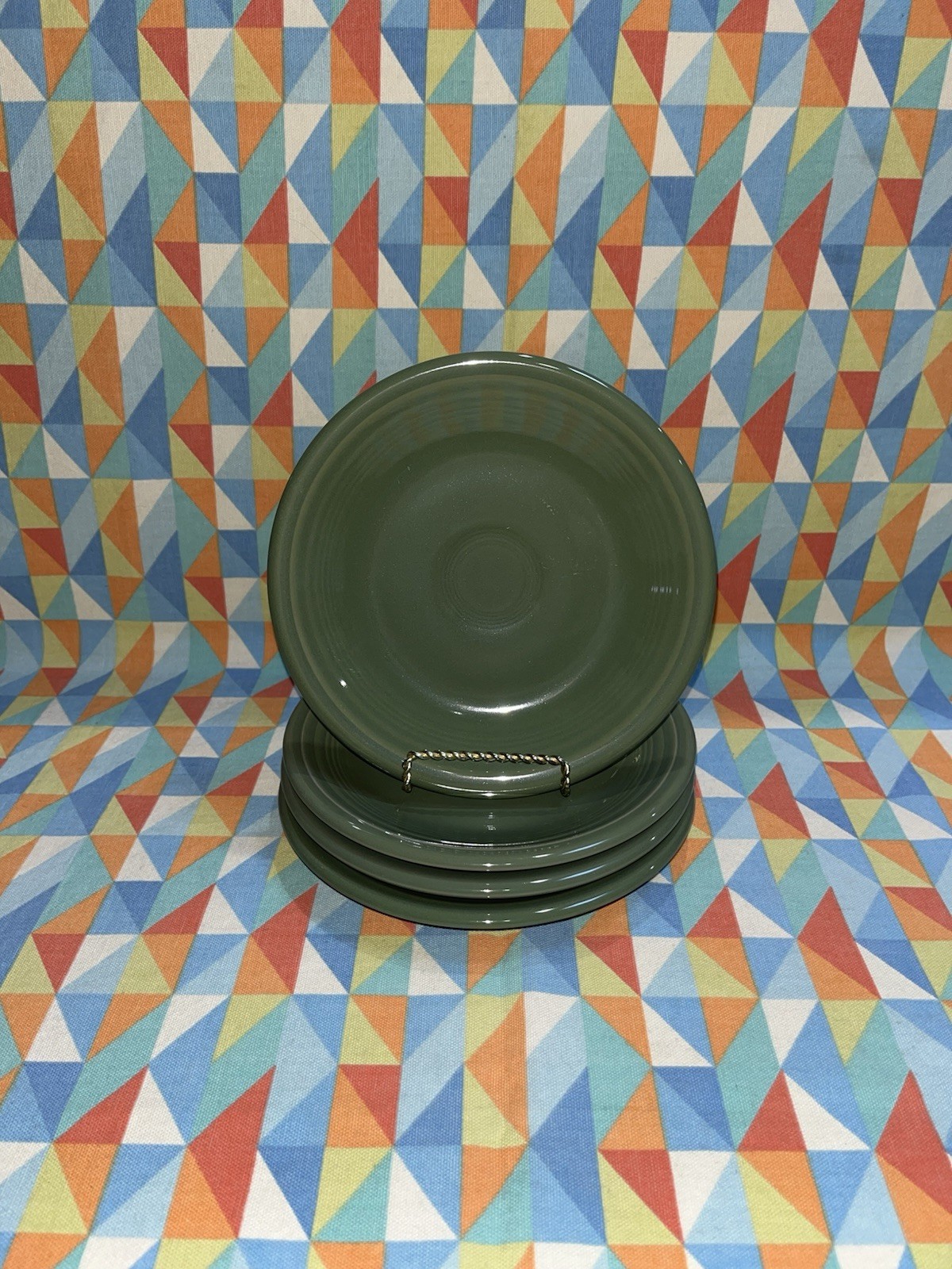 NEW FIESTA set 4 SALAD APPETIZER PLATES Sage Green 7.25” FIESTAWARE ships free