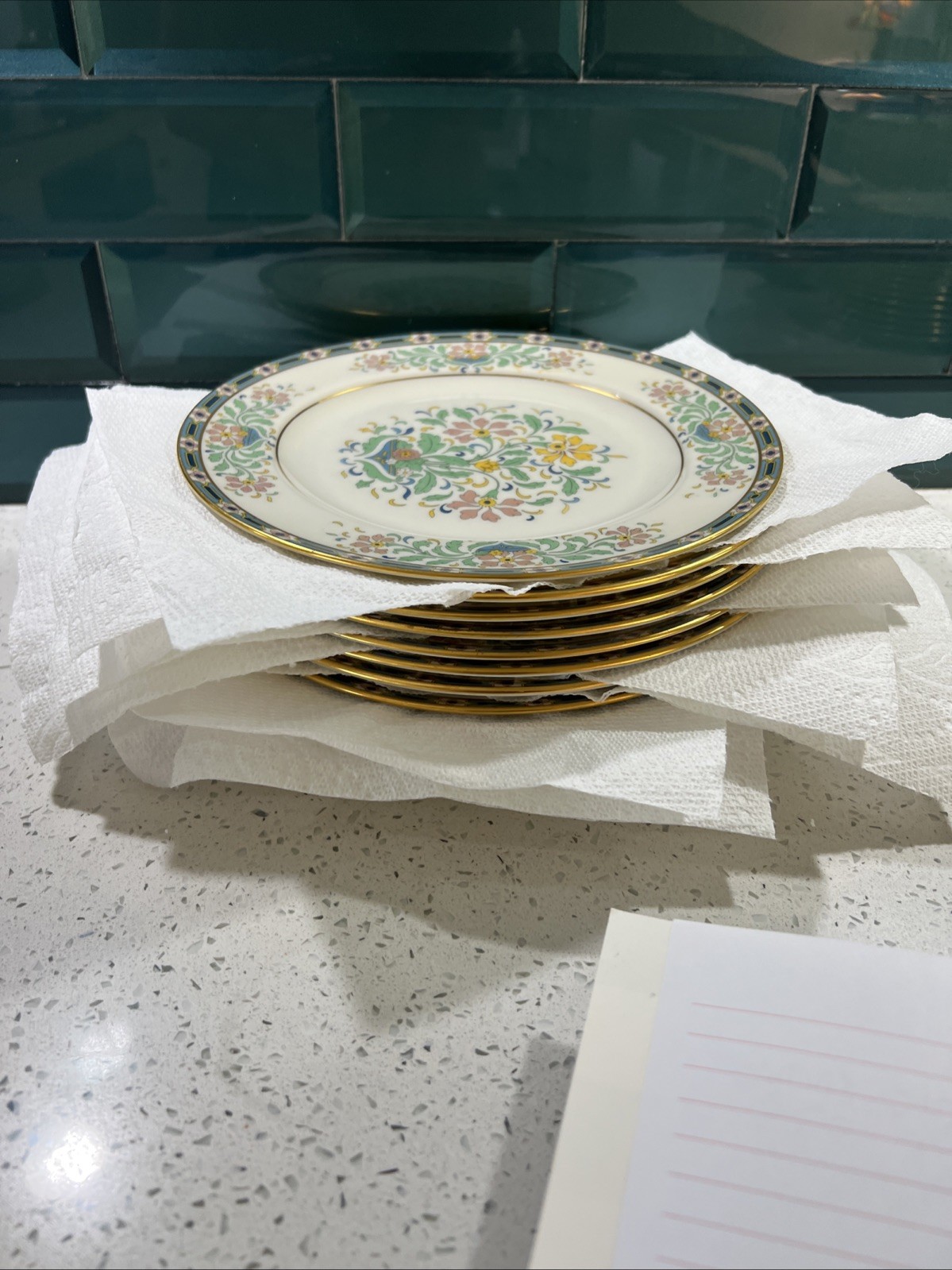Stunning Vintage Lenox Mystic 1,Salad Plate(s) 8 1/4 Inches, Ivory Gold Floral