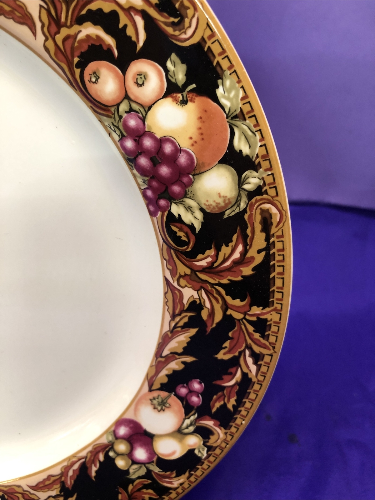 Vintage 1992 Avalon by Vitromaster Dinner Plate Fruit Rim Border China Stoneware