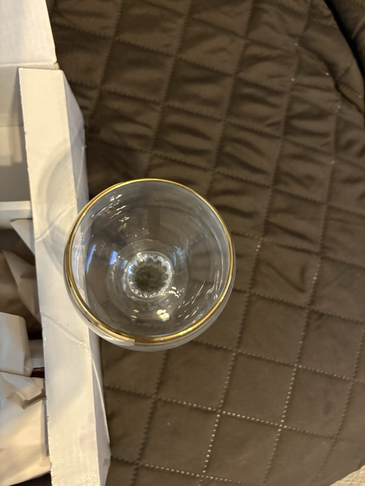 Set Of 6 9 Oz Buckingham Goblets New in Box 24 Karat Gold Trim Hand Decorated