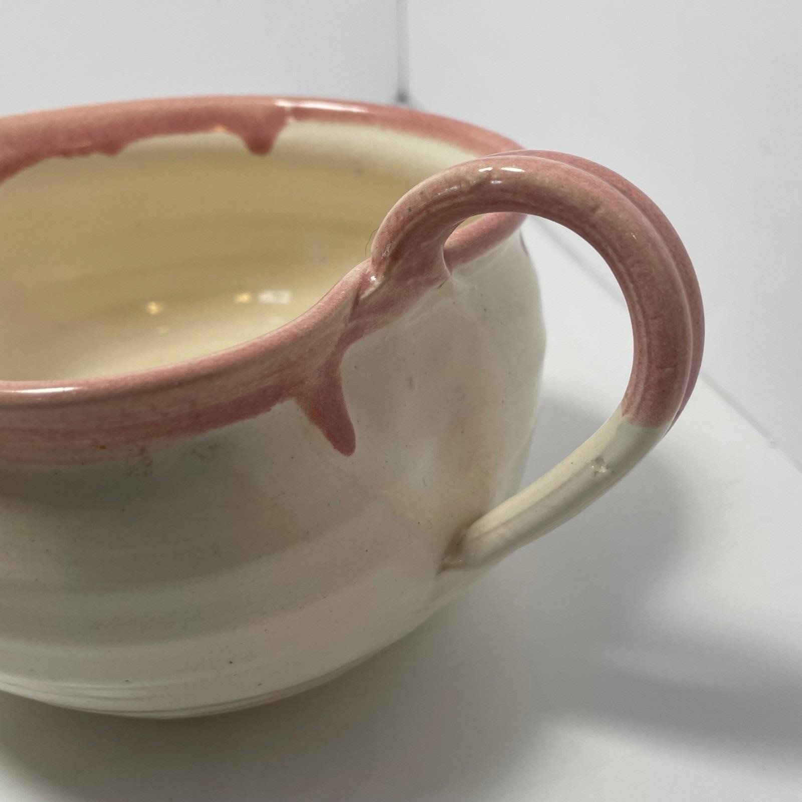 Bear Pottery Studio Pink Drip Glaze Pitcher Creamer Handmade Wisconsin Studio