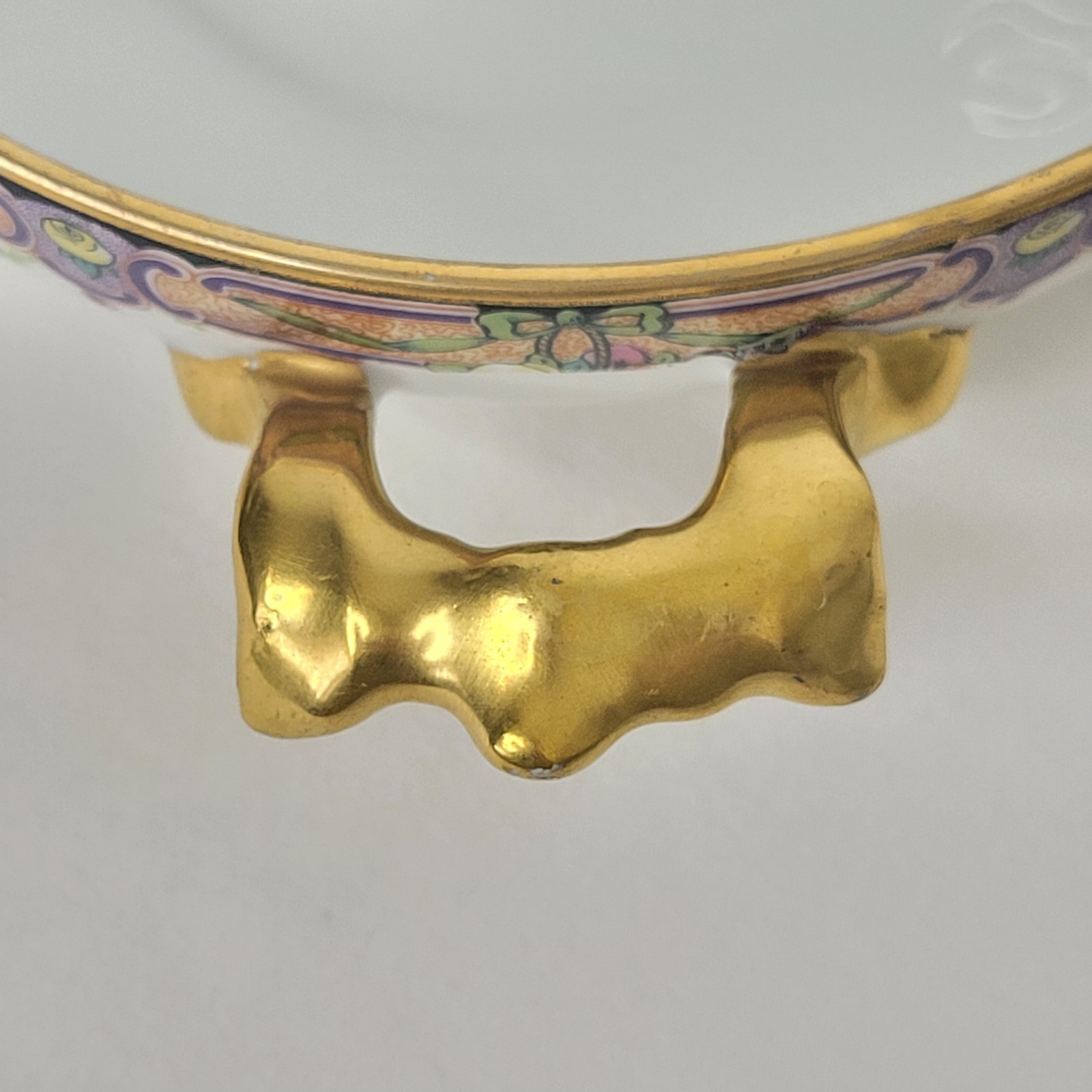 Set of 6 WG & Co Limoges France Floral Porcelain Cream Soup Bowls and Saucers