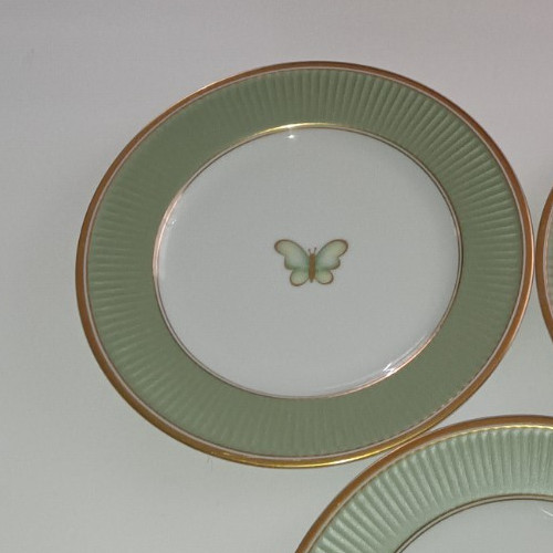 Vtg FITZ & FLOYD Guild Classique Papillion SALAD Plate Ribbed Butterfly 7.75″