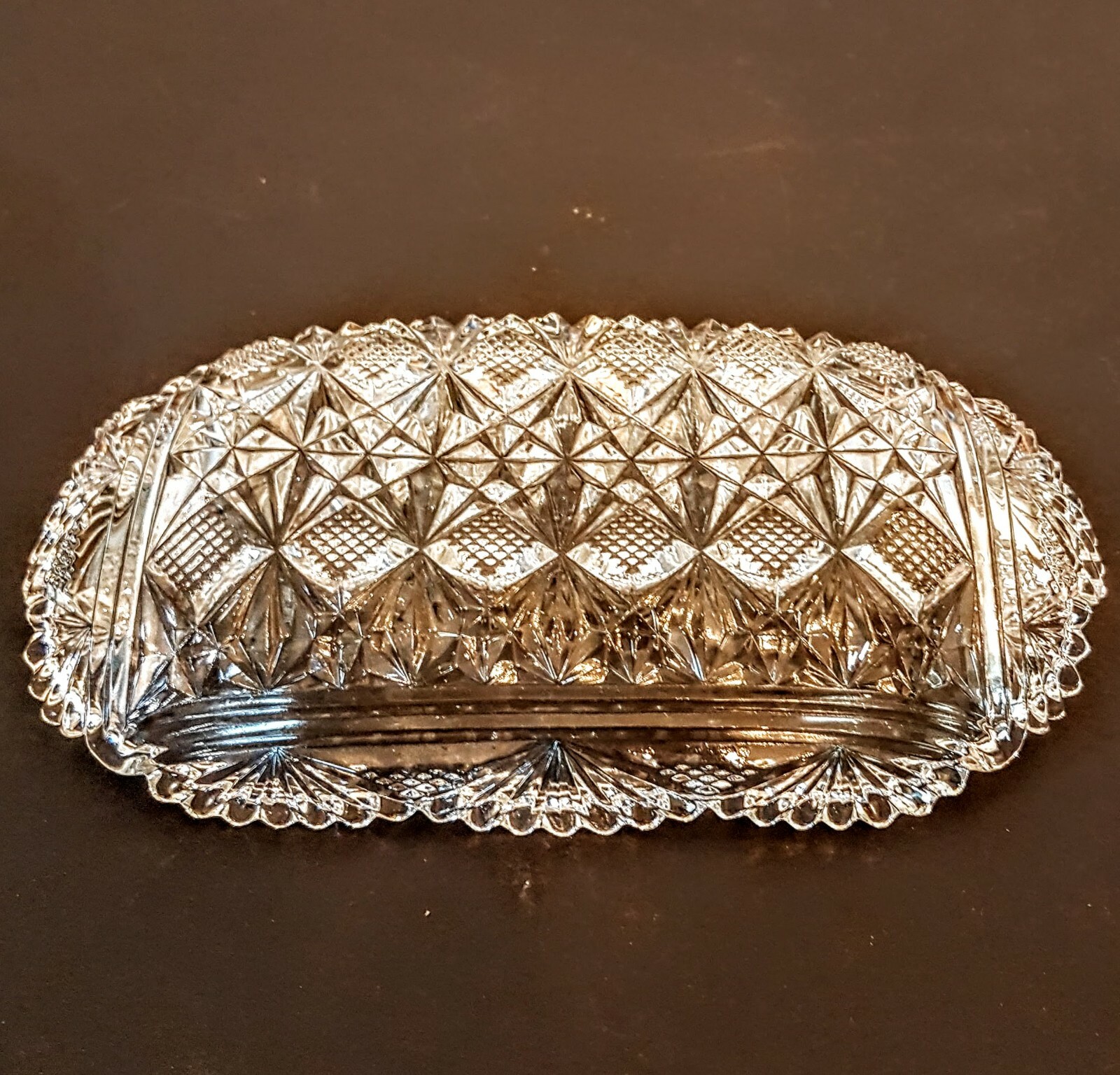 IHC McKee Bros Teutonic Serving Dish 8 in Oval Antique 1880’s EAPG Glass Celery