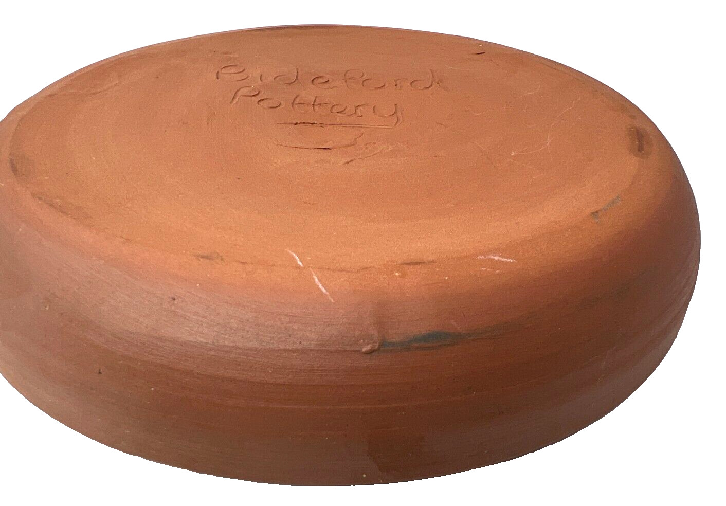 Bideford Studio Pottery Slip Glazed Earthenware Round Bowl Dish with Handle