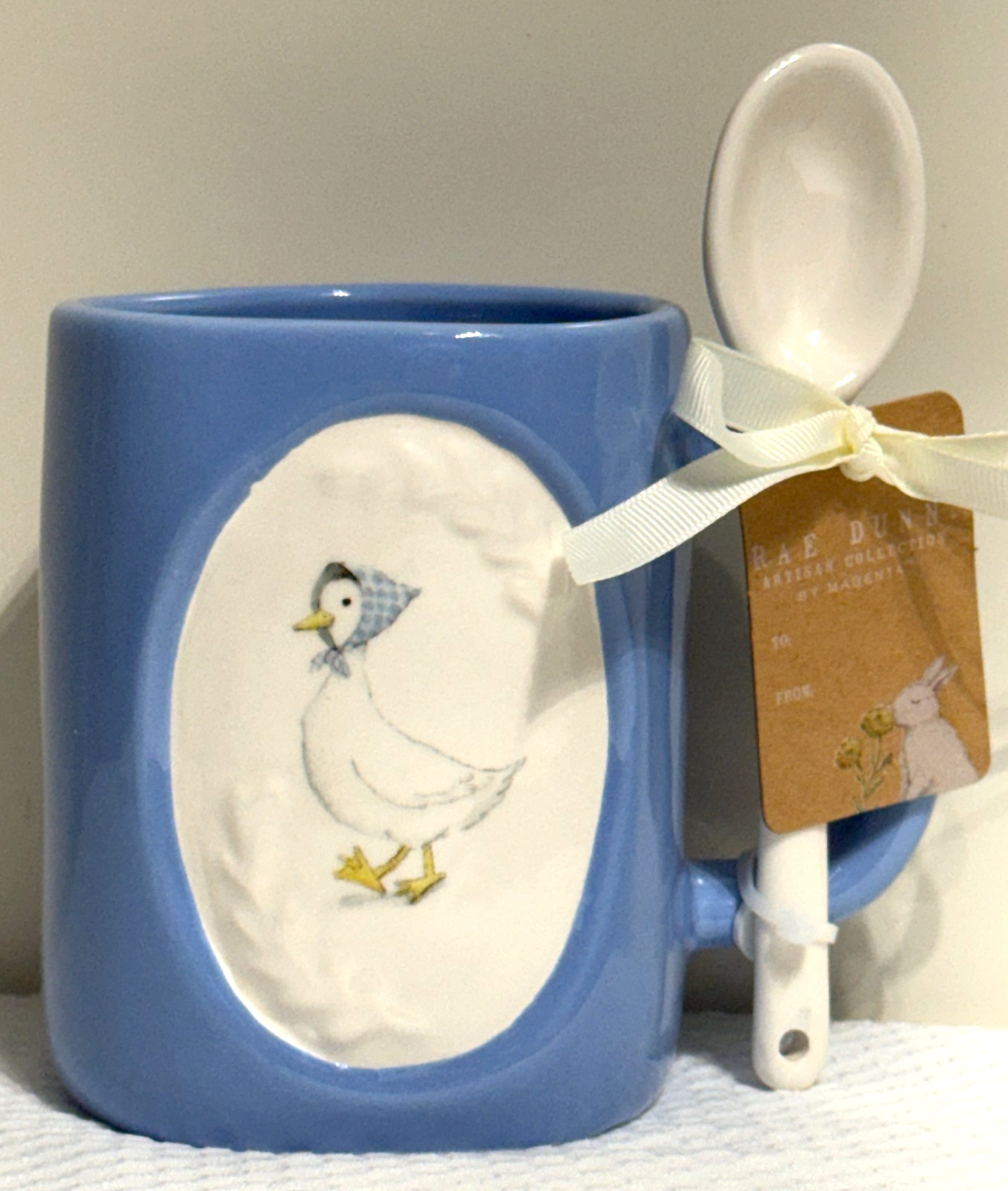 Rae Dunn Mug “Mother Goose” Ceramic Mug with 6.25in. Ceramic Spoon #712