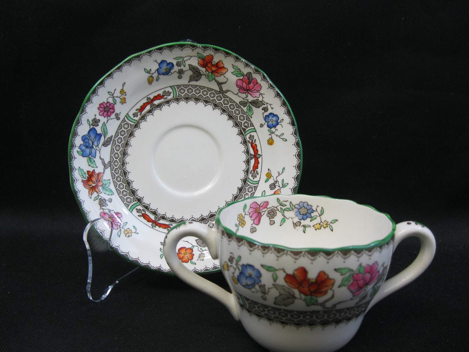 Vintage SPODE / COPELANDS (1) Consumme Bullion SOUP BOWL 3.25″D & SAUCER 5.25″D