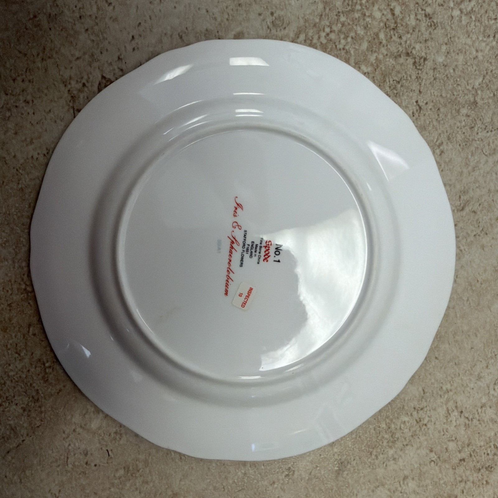Spode Bone China Stafford Flowers 9 in Dinner Plate ENGLAND Iris & Sphaerolobium