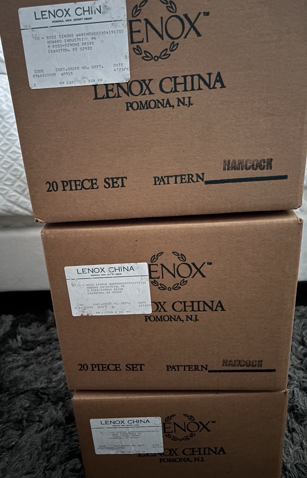 Lenox Presidential Collection Hancock~(4)~ 5 Piece Place Settings~USA