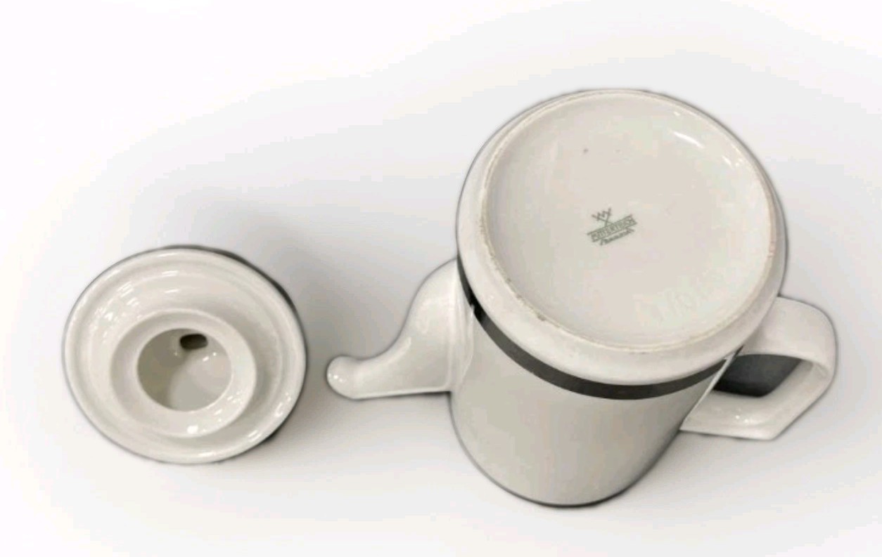 Mitterteich White Porcelain Coffee Pot And 6 Cups