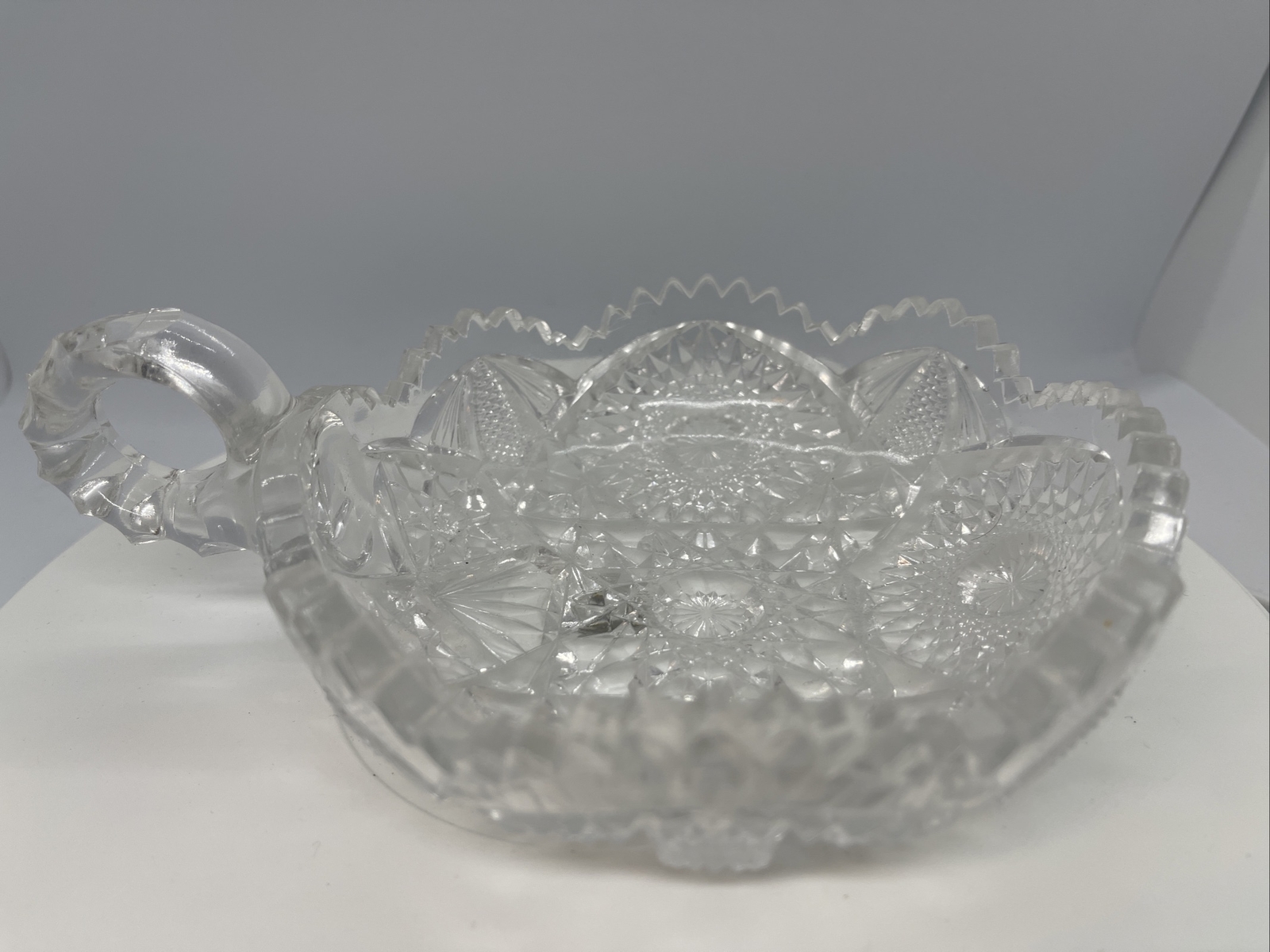 Vintage Solid Crystal Cut Glass Decorative Dish – 5 1/2 Inches