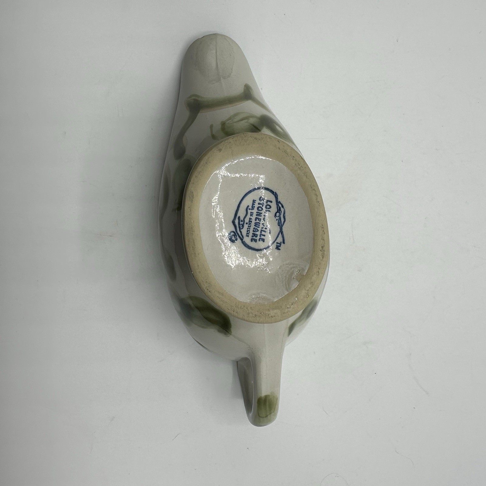 Vintage Louisville Stoneware Gravy Boat Harvest Pear Pottery 9″