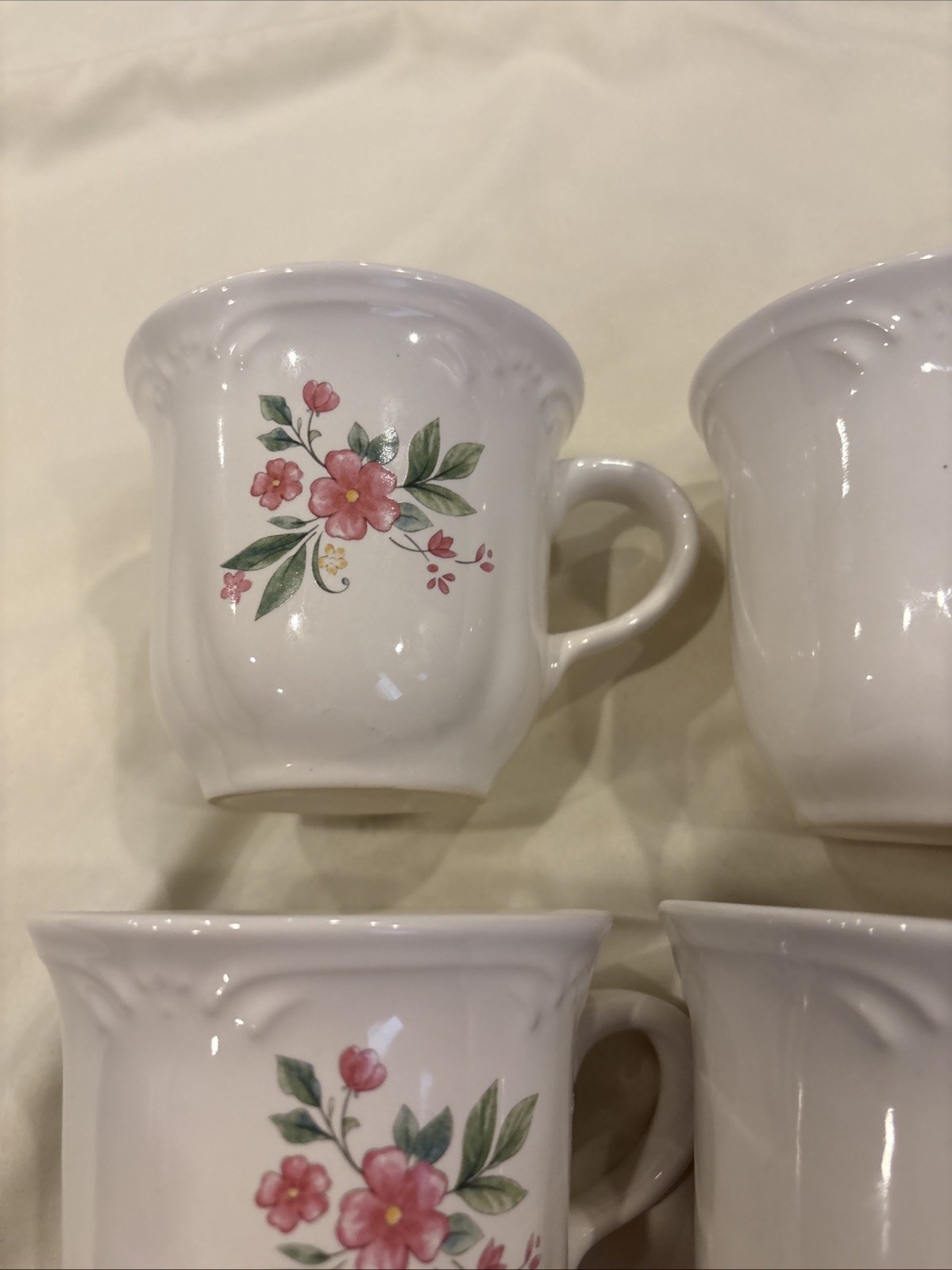 4 Pfaltzgraff Meadow Lane Coffee Mug Tea Cup 3.5”H 3.5”D USA 1992-2007