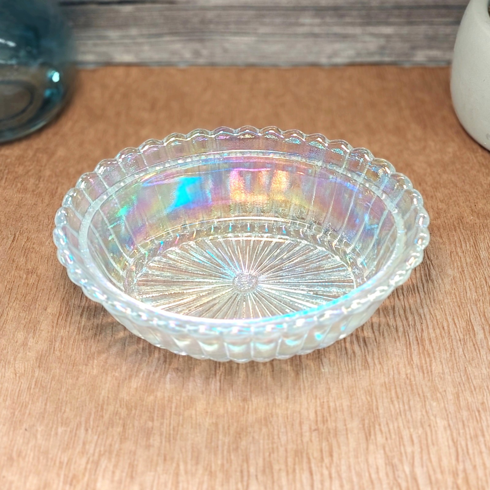 Carnival Glass Rooster Hen on Nest Chicken Candy Dish, Depression Style
