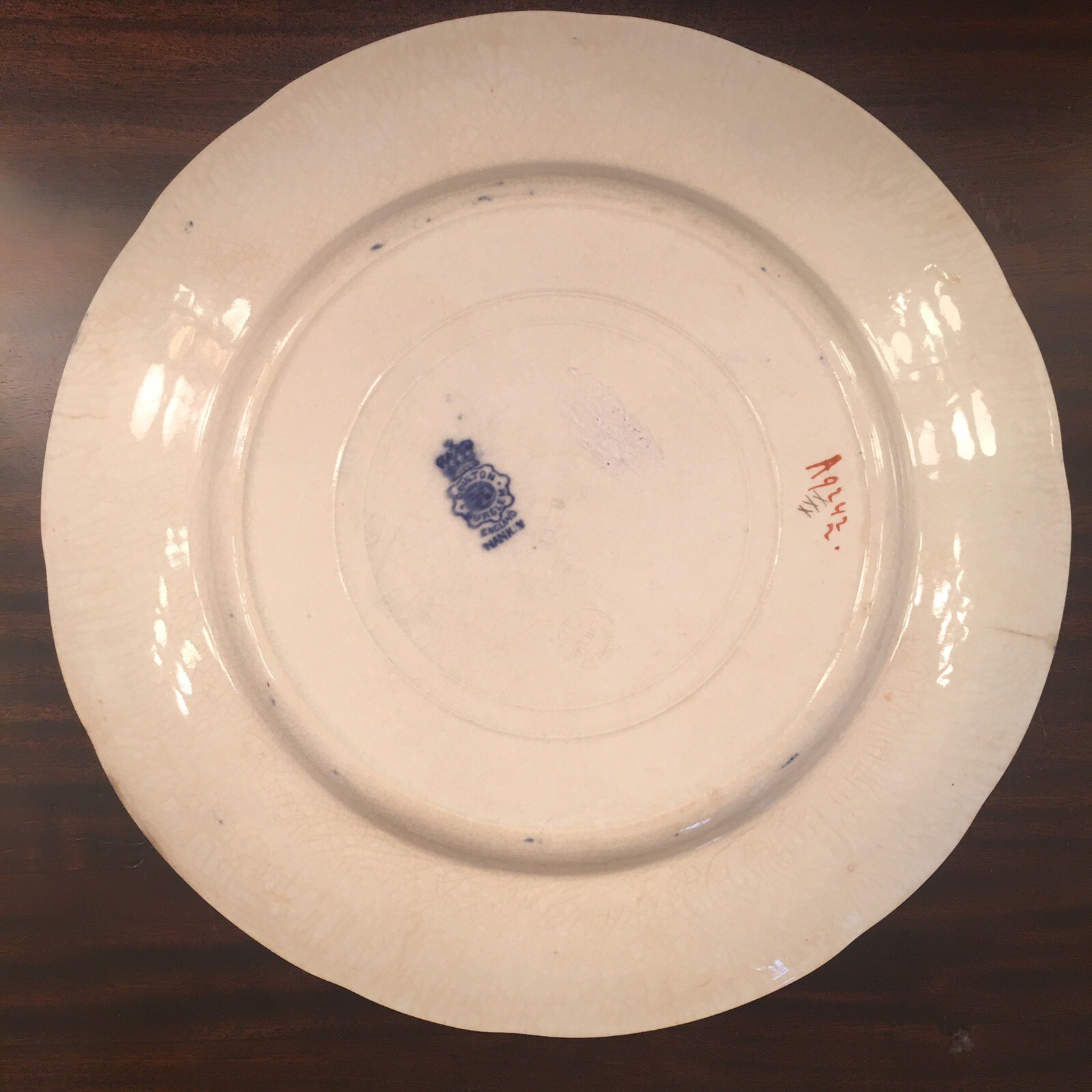 Royal Doulton POLYCHROME FLOW BLUE 10 1/4”Plate NANKIN Burslem Beautiful!