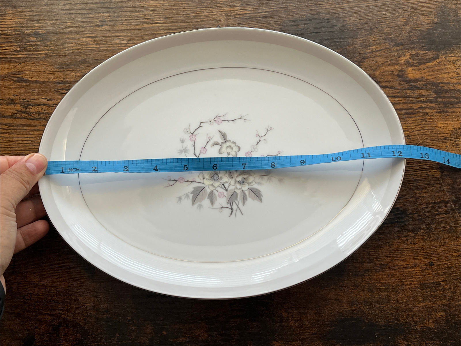Harmony House Fine China Nannette 12” Oval Serving Platter Japan Collectible