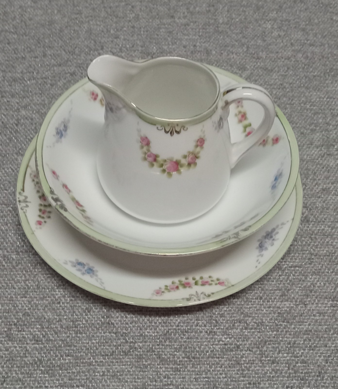 Antique Porcelain Creamer and Saucer Set from Noritake Nippon