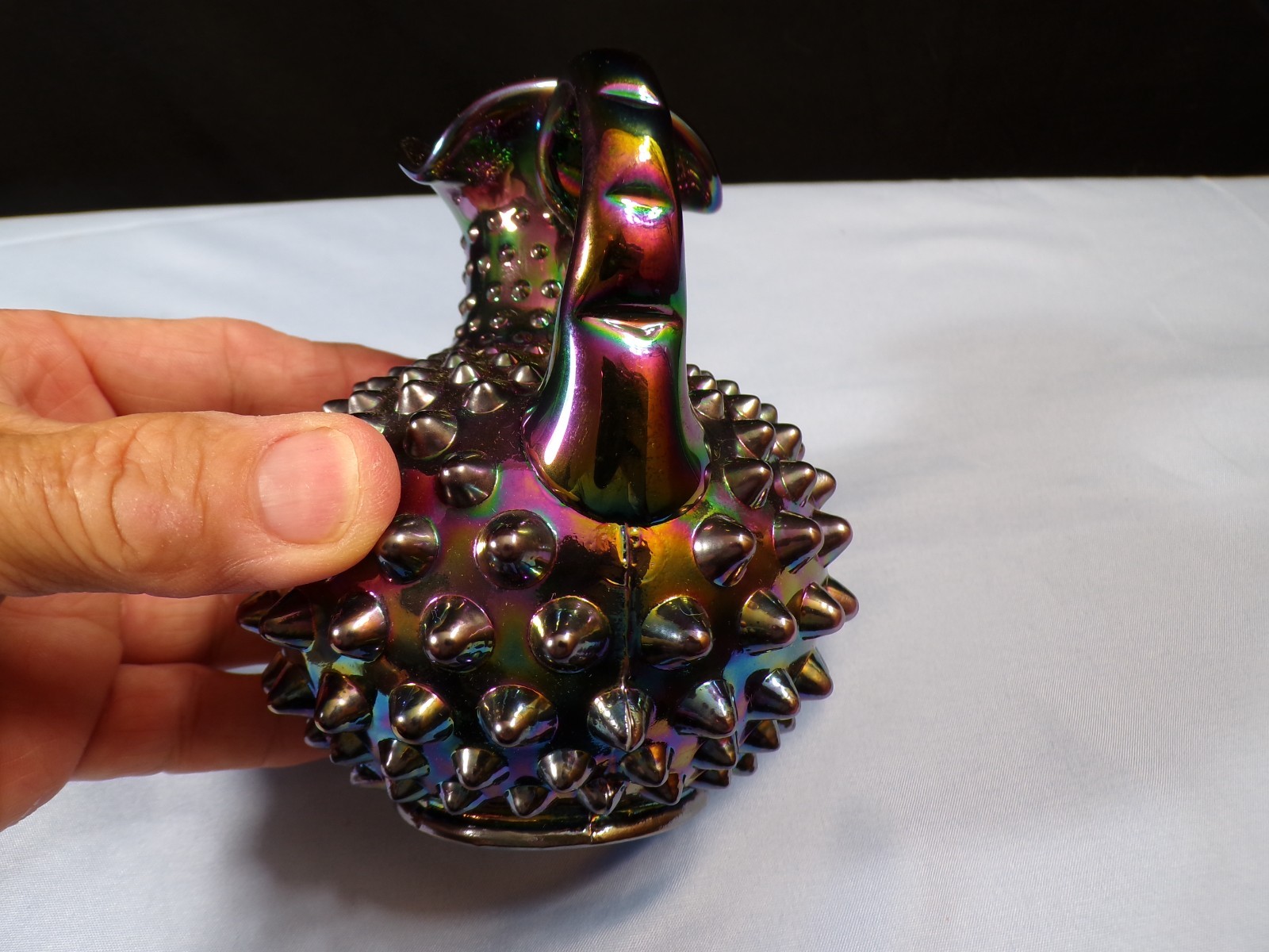 Limited Edition Fenton For Levay Amethyst Glass Hobnail Cruet w/ Stopper