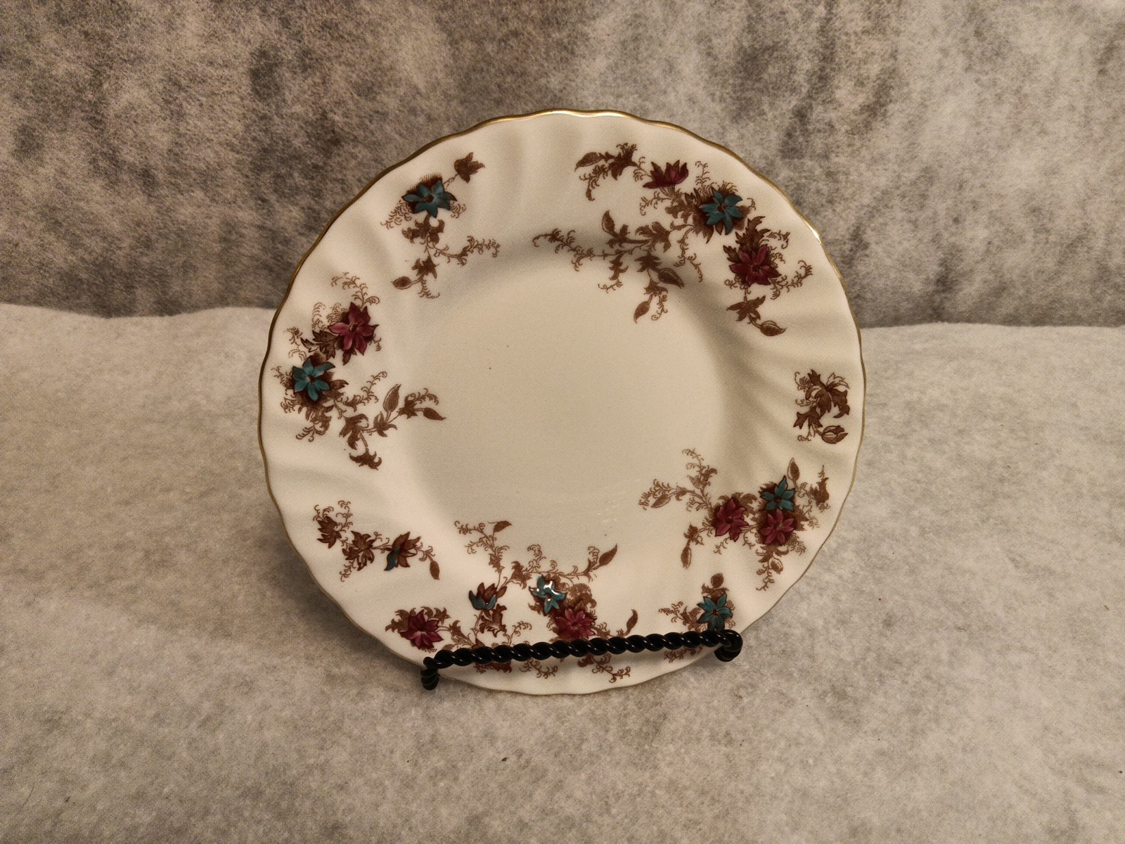Set of 6 Minton Ancestral Bone China Bread & Butter Plates 6 1/4″ Floral Gold