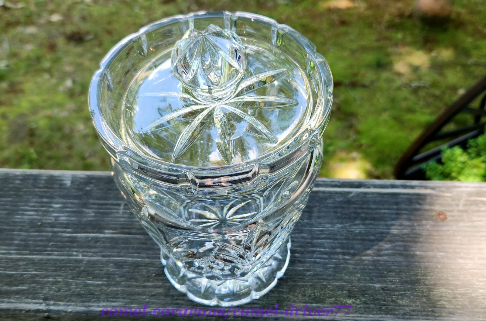 Marquis WATERFORD CRYSTAL Canterbury 8″ BISCUIT BARREL Candy Cookie Jar w/Lid