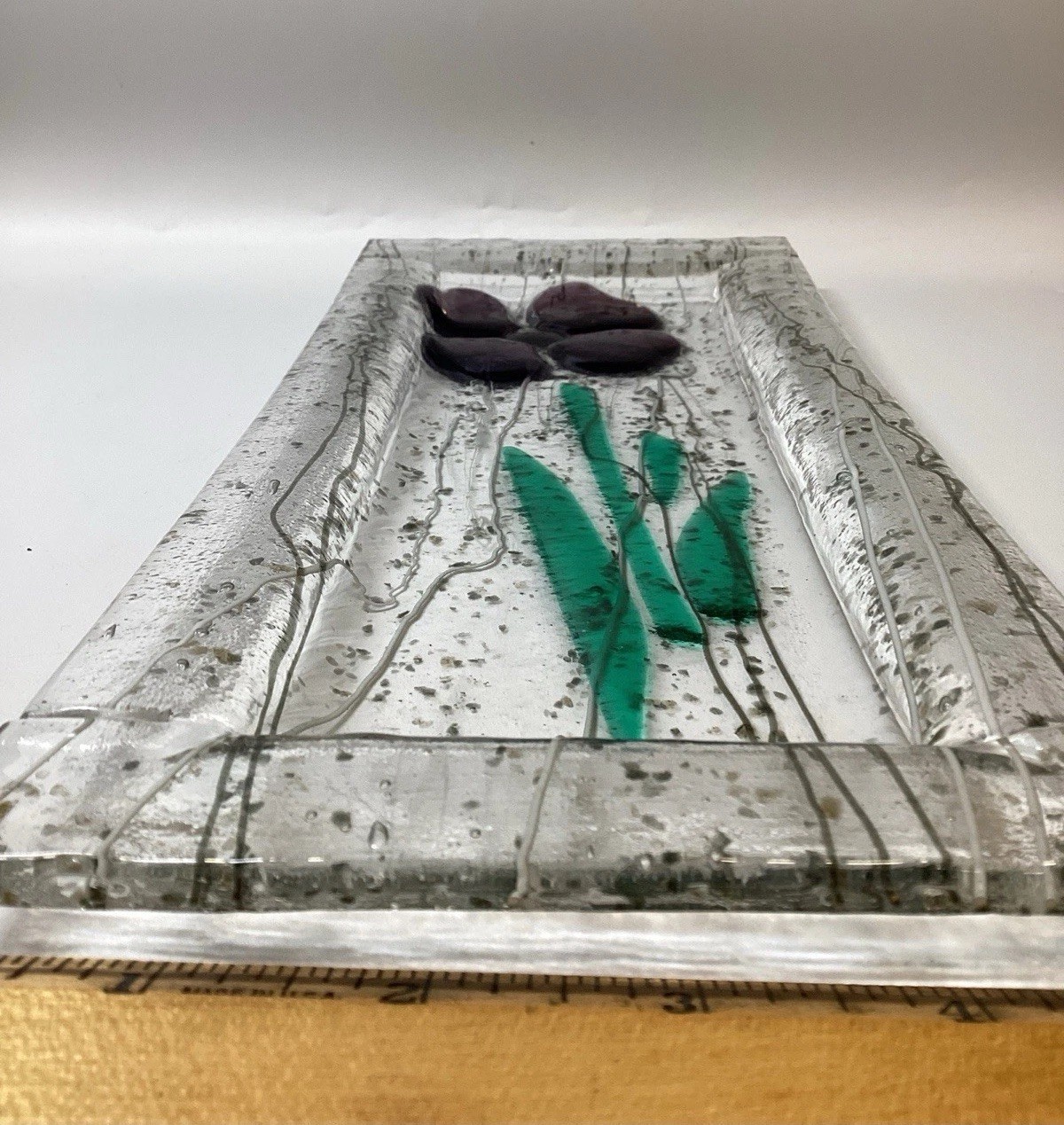 Fused Art Glass Tray Signed By Artist K Lewit ‘06
