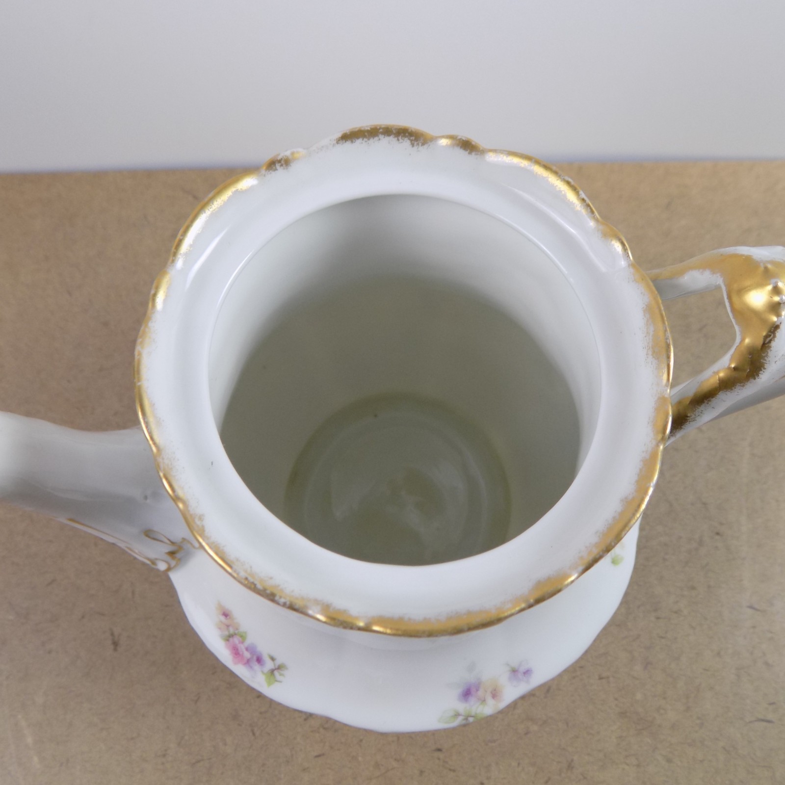 Theodore Haviland Limoges Teapot H4115 Blank 1009 France Porcelain Flowers Gold